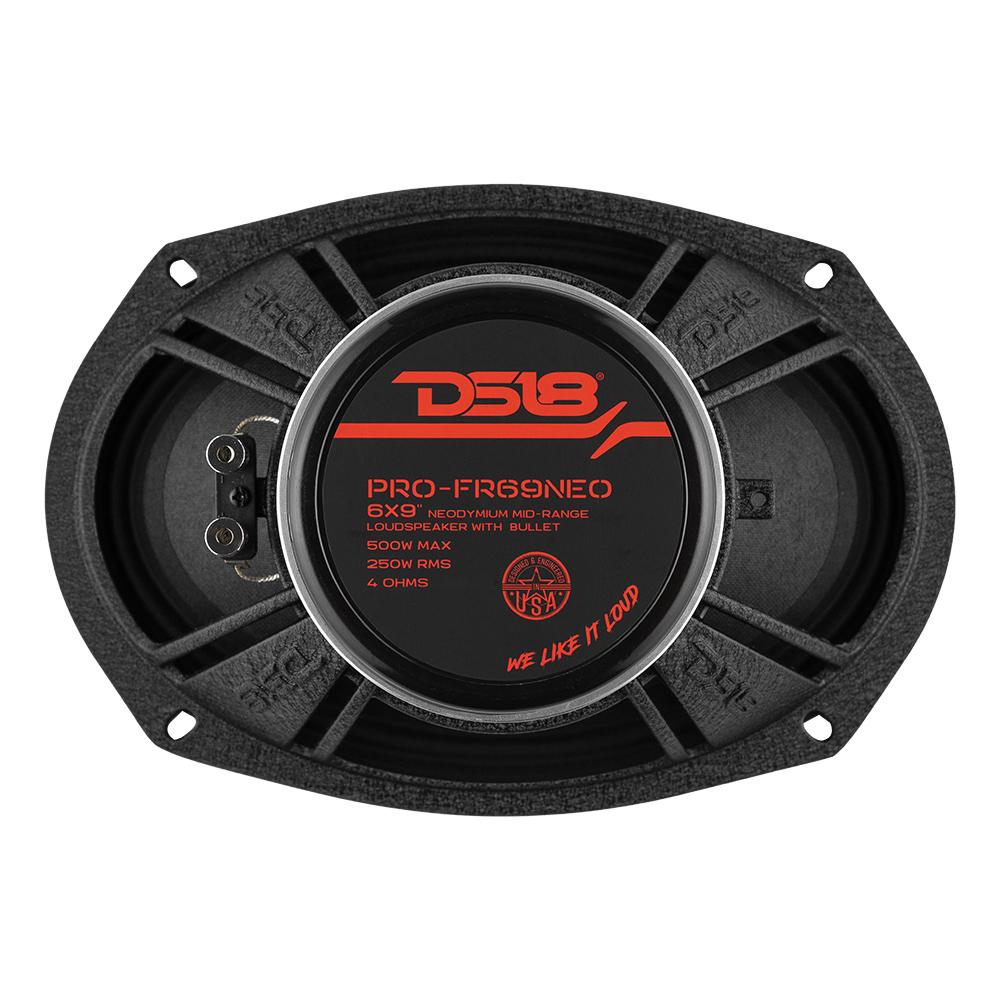 Altavoz tipo bala de neodimio de rango completo PRO-FR69NEO, 250 vatios RMS, 4 ohmios