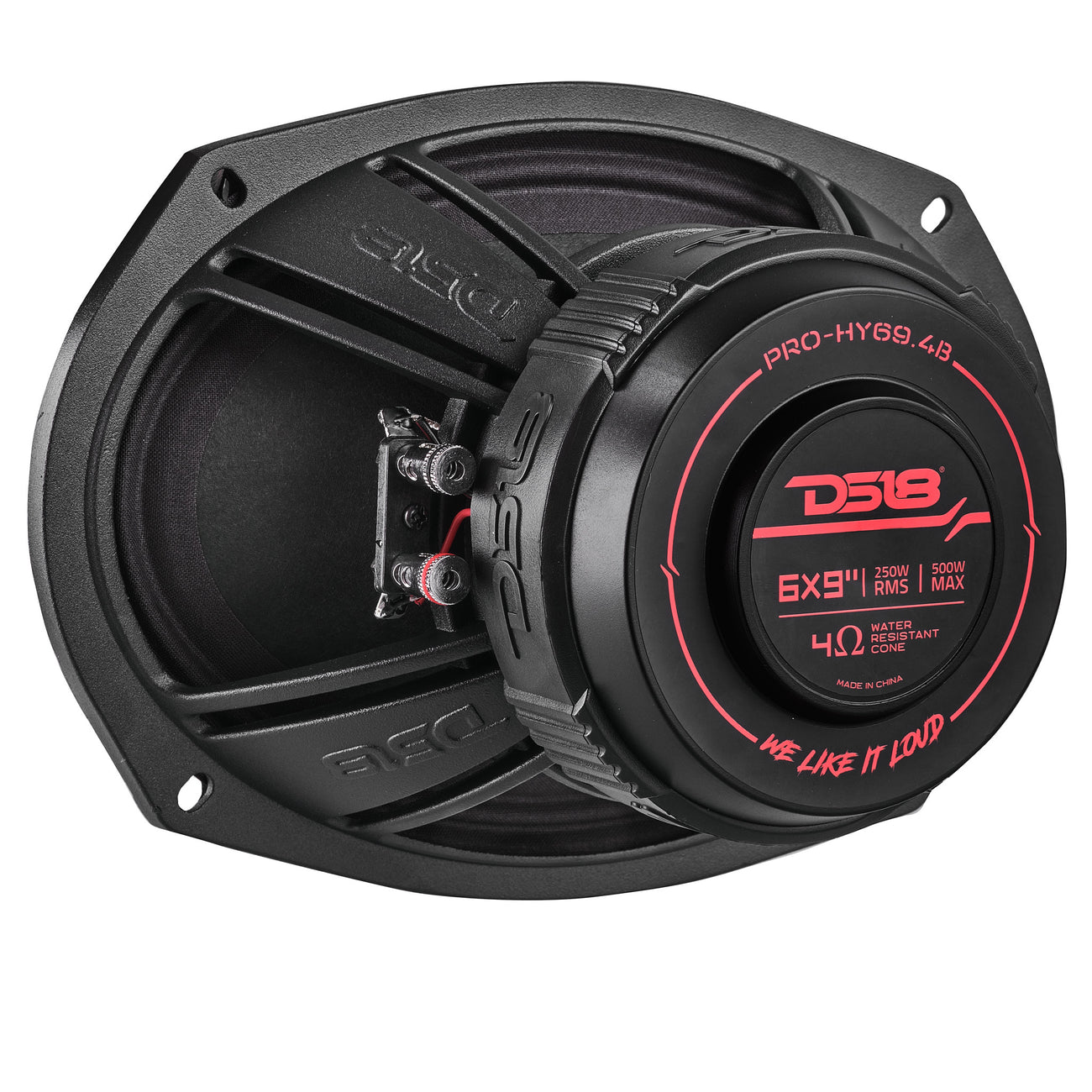 Altavoz híbrido de rango medio resistente al agua PRO-HY69.4B con controlador incorporado, 250 vatios RMS, 4 ohmios