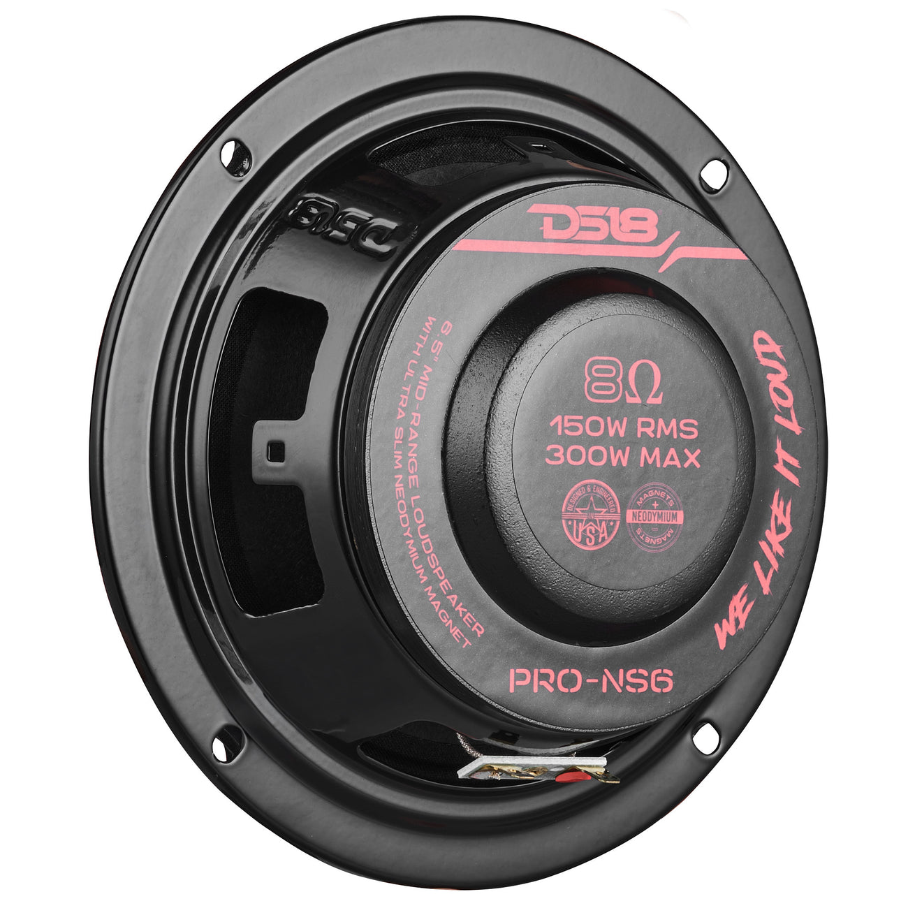 Altavoz de rango completo de neodimio de poca profundidad PRO-NS6, 150 vatios RMS, 8 ohmios