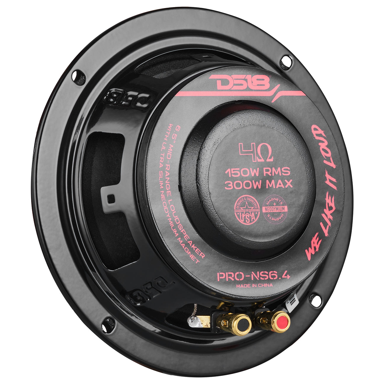 Altavoz de rango completo de neodimio de poca profundidad PRO-NS6.4, 150 vatios RMS, 4 ohmios