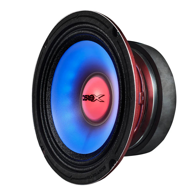 PRO-X6.4RGB 6.5" Mid-Range Loudspeaker with Dual RGB LED For Cone & Dust Cap 250 Watts 4-Ohm
