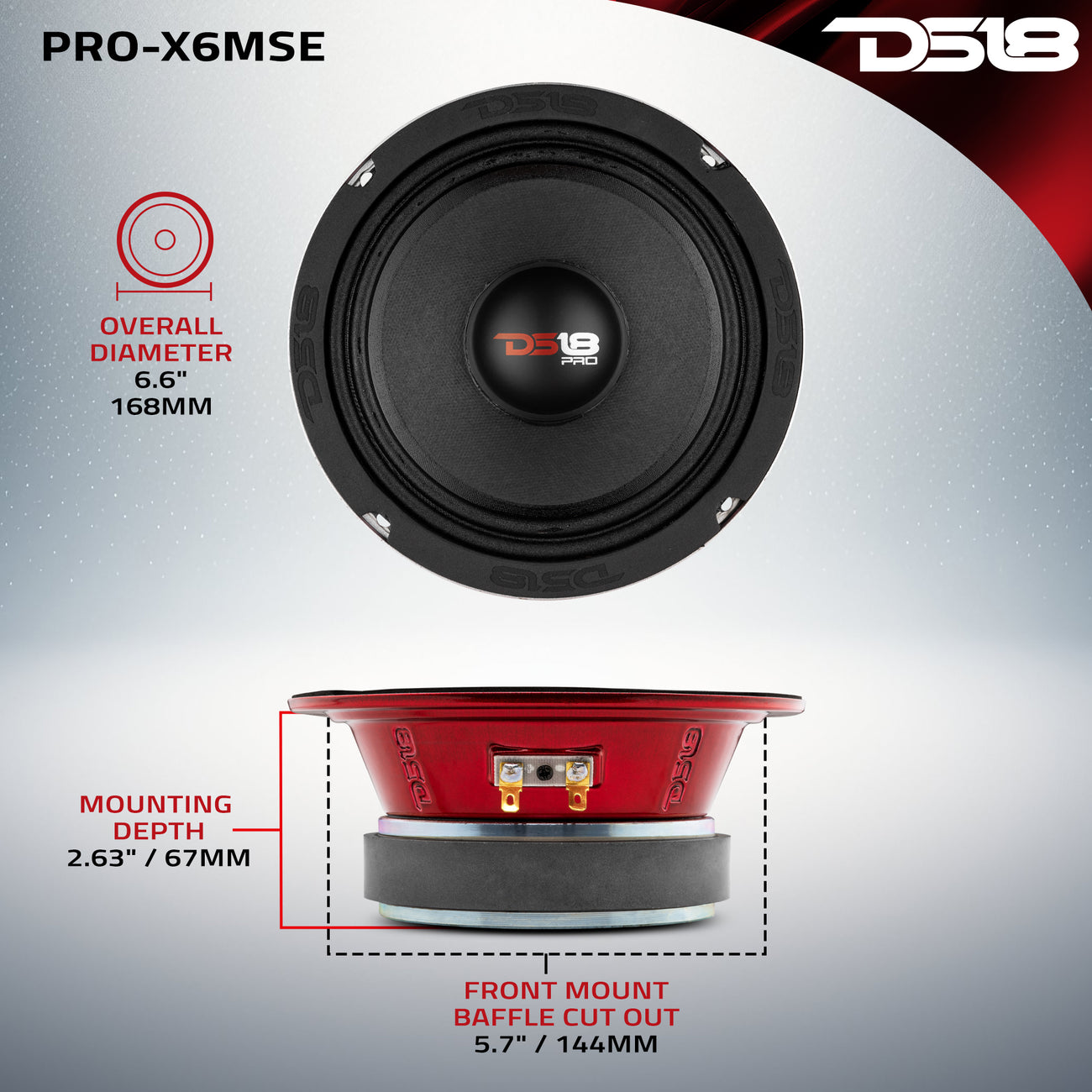 PRO-X6MSE Mid-Range Loudspeaker 250 Watts Rms 8-Ohm