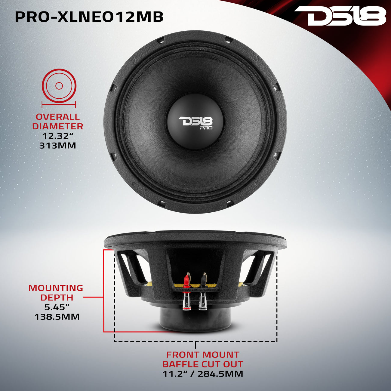 PRO-XLNEO12MB Neodymium Mid-Bass Loudspeaker 1000 Watts Rms 8-Ohm