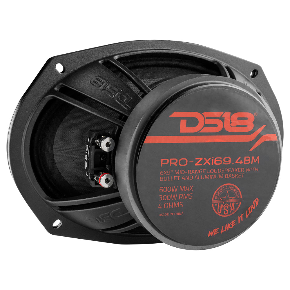 Altavoz tipo bala de gama media PRO-ZXI694BM con imanes de neodimio/ferrita, 300 vatios RMS, 4 ohmios