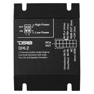 QHL2 2-Channel Lossless Audio Line Output Converter with Auto Turn-On And Speaker Emulator
