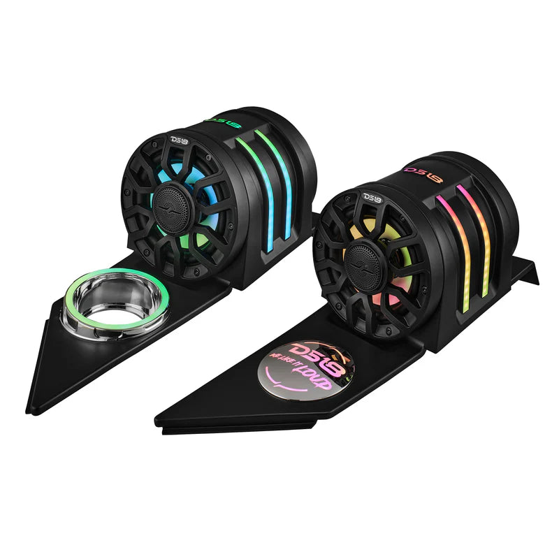 SLG-HD6LDV2 Polaris Slingshot Headrest Speaker Pods Loaded | 2 x NXL-IQ6/BK Speakers and Digital LED Lights | 2015 - Current