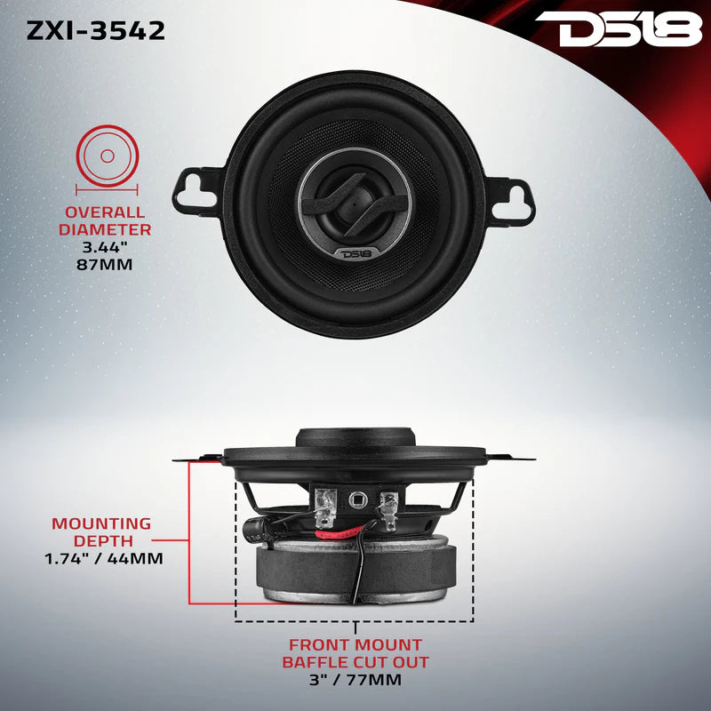 ZXI-3542 3.5” 2-Way Full-Range Coaxial Speaker 4 Ohm