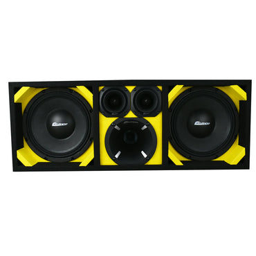 KTPON-210YELLOW  DUAL 10 YELLOWBLACK LOADED PORTED BOX (With Tweeters + Driver)
