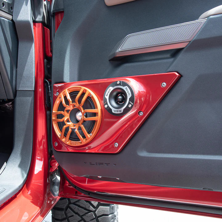 BRO-FD-LR Ford Bronco 6th Gen Front Doors 6.5" Speaker and 3.8" Tweeter Panels