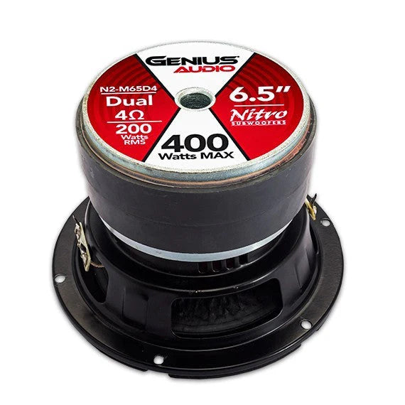 N2-M65D4 NITRO SERIES SUBWOOFER 6.5" 400 WMAX/200 WRMS DOUBLE 4 OHM VOICE COIL ROUND COPPER WIRE