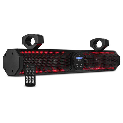 SB26BTXRGB 26" Marine Amplified Soundbar with Bluetooth USB & RGB Lighting 6 Speakers 600 Watts