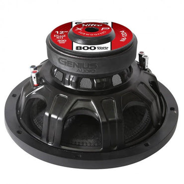N6-12D4 NITRO SERIES SUBWOOFER 12" 800 WMAX / 400 WRMS DOUBLE 4 OHM VOICE COIL ROUND COPPER WIRE
