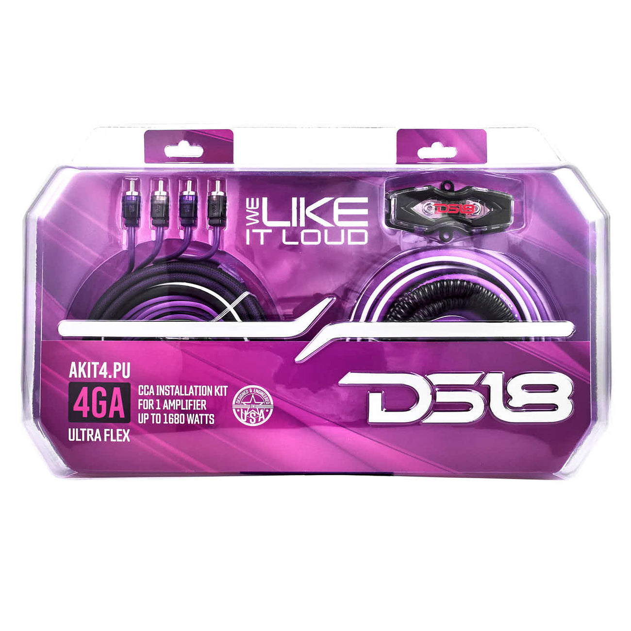 AKIT4.PU 4-GA Amplifier Installation Kit -Purple