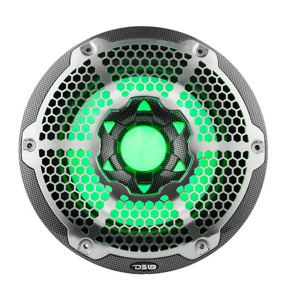 CF-10SUB NXL 10" Marine Subwoofer With LED RGB Lights 300 Watts Rms SVC 4-Ohm -Black Carbon Fiber