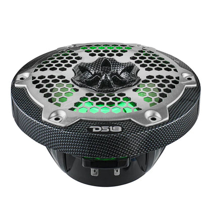 CF-65M NXL 6.5" 2-Way Coaxial Marine Speaker With LED RGB Lights 100 Watts Rms 4-Ohm - Black Carbon Fiber