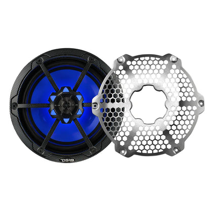 CF-8M NXL 8" 2-Way Coaxial Marine Speaker With LED RGB Lights 125 Watts Rms 4-Ohm - Black Carbon Fiber