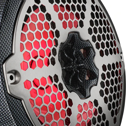 CF-8M NXL 8" 2-Way Coaxial Marine Speaker With LED RGB Lights 125 Watts Rms 4-Ohm - Black Carbon Fiber
