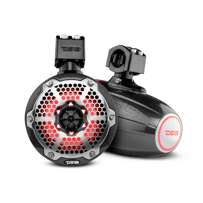 CF-X8TP NXL 8" Marine and Powersports Towers LED RGB Lights 125 Watts Rms - Black Carbon Fiber