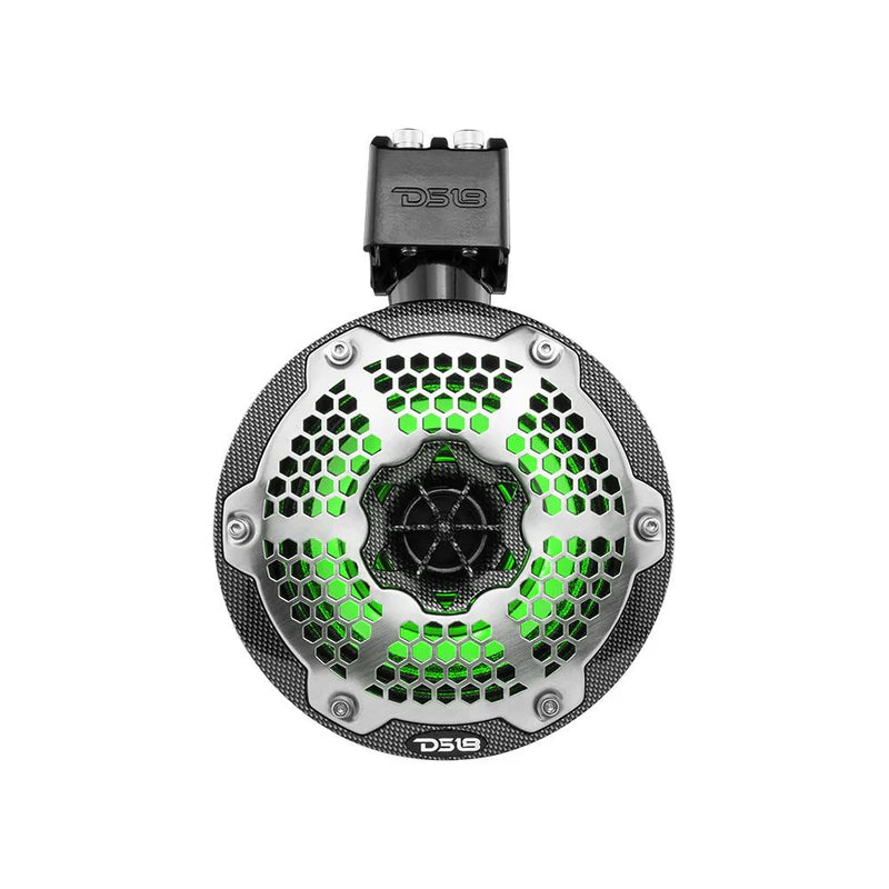 CF-X6TPNEO NXL 6.5" Neodymium Marine and Powersports Towers with Built-in Passive Radiator, 1" Driver and LED RGB Lights 150 Watts Rms -Black Carbon Fiber