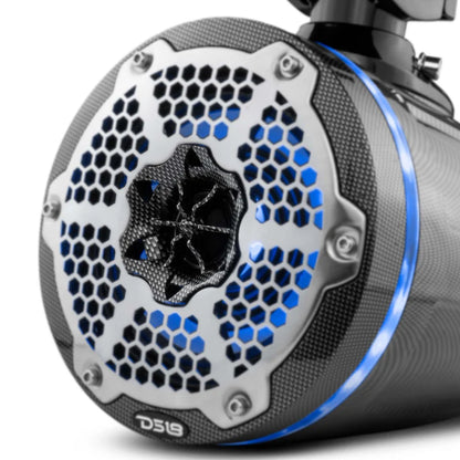 CF-X6TPNEO NXL 6.5" Neodymium Marine and Powersports Towers with Built-in Passive Radiator, 1" Driver and LED RGB Lights 150 Watts Rms -Black Carbon Fiber