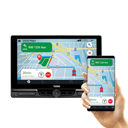 DDX10.5ADX 10.5" Floating Rotating Swivel Modular Touchscreen Mechless Single-DIN Headunit with Bluetooth, Mirror Link, USB, Gps and Android 10 (4x64GB)