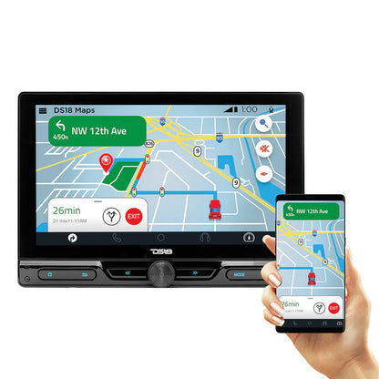 DDX10.5ML 10.5" Floating Adjustable Modular Touchscreen Mechless Single-DIN Head Unit with Bluetooth, Mirror Link and USB