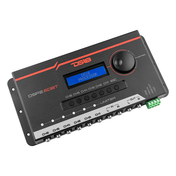 DSP2.6DBT DS18 2-Channel In and 6-Channel Out Digital Sound Processor (DSP) with Bluetooth and LCD Screen