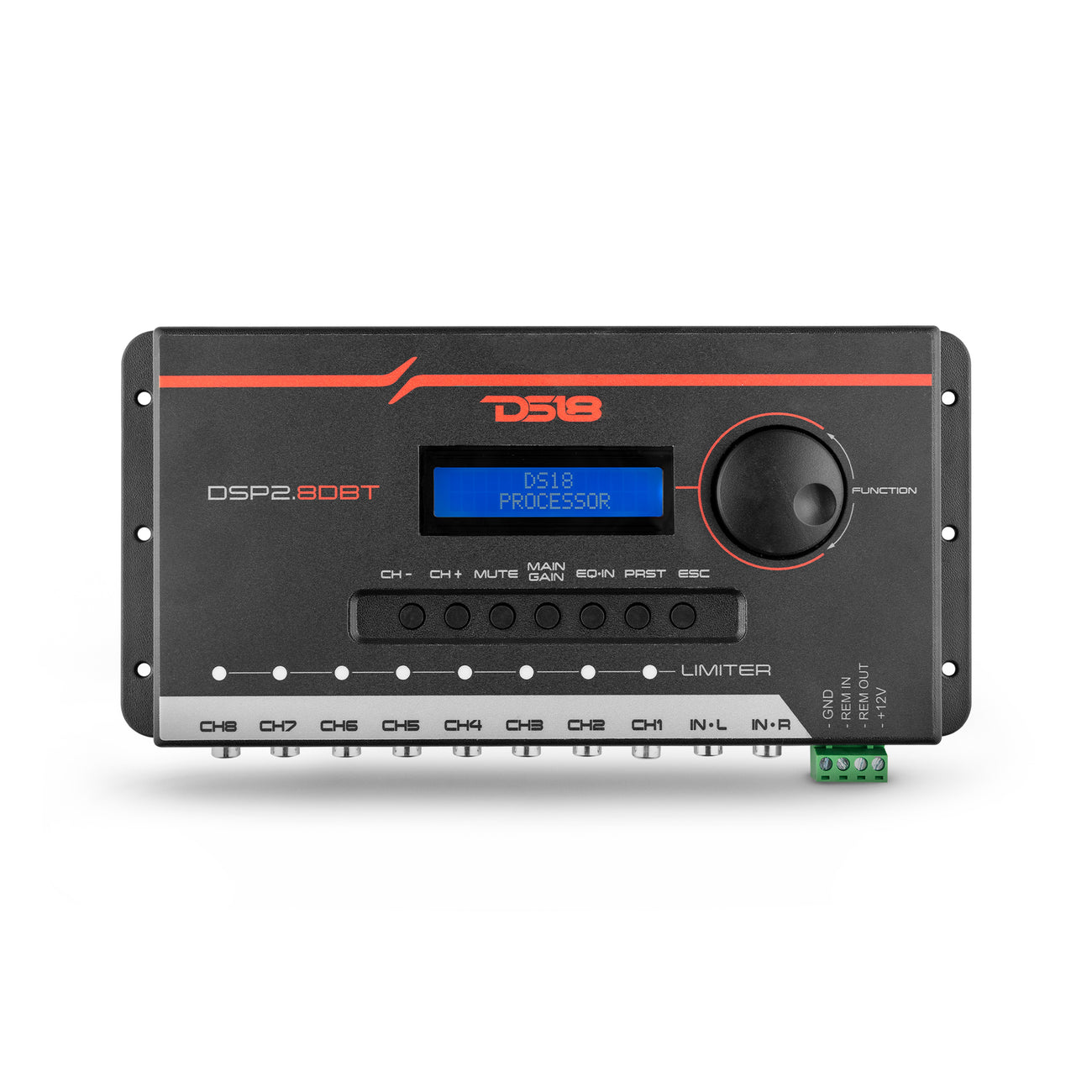 DSP2.8DBT 2-Channel In and 8-Channel Out Digital Sound Processor (DSP) with Bluetooth and LCD Screen