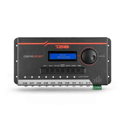 DSP2.8DBT 2-Channel In and 8-Channel Out Digital Sound Processor (DSP) with Bluetooth and LCD Screen