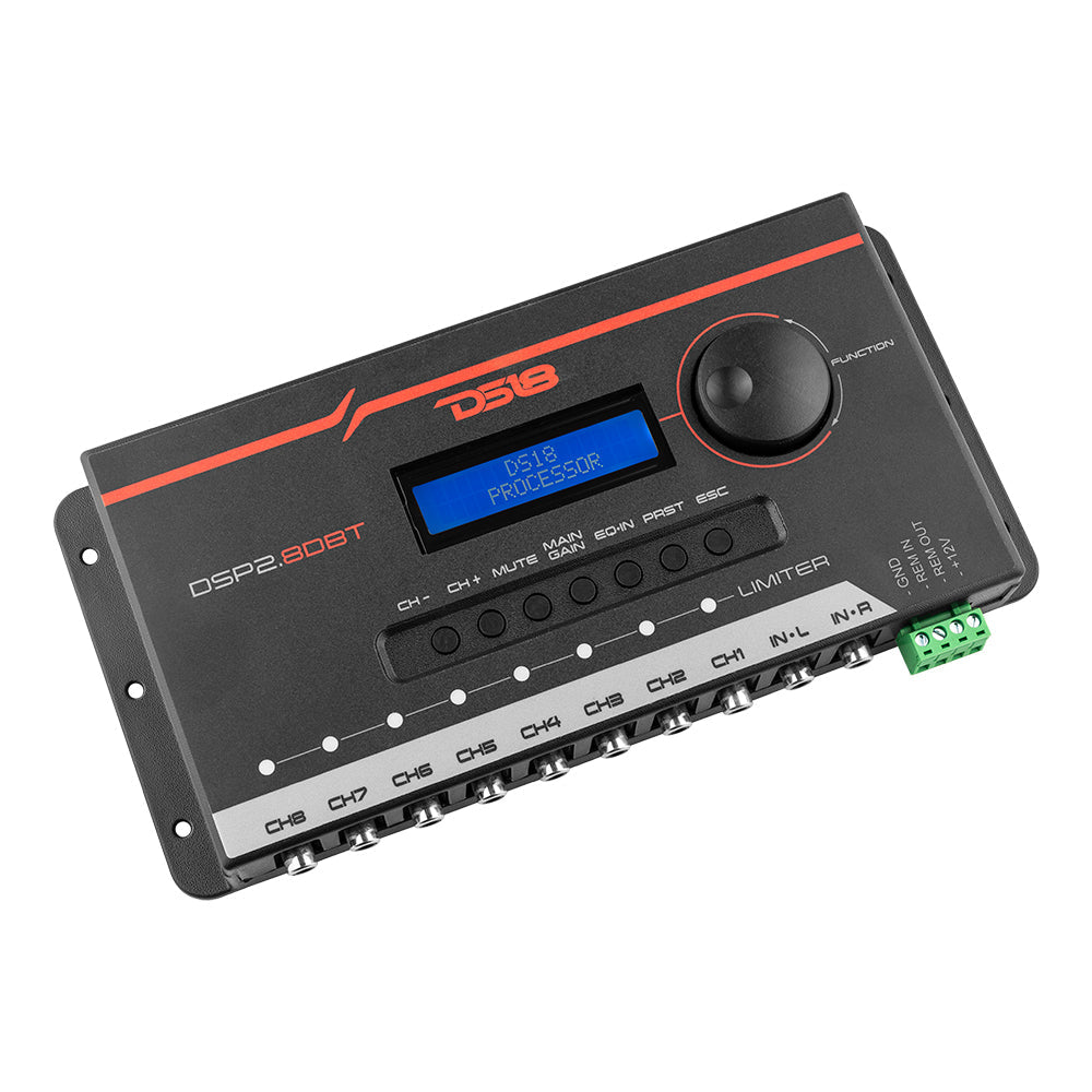 DSP2.8DBT 2-Channel In and 8-Channel Out Digital Sound Processor (DSP) with Bluetooth and LCD Screen