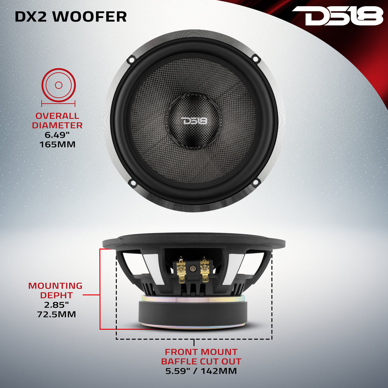 DX2 2-Way Component Speaker System With Kevlar Cone 230 Watts Rms 4-Ohm