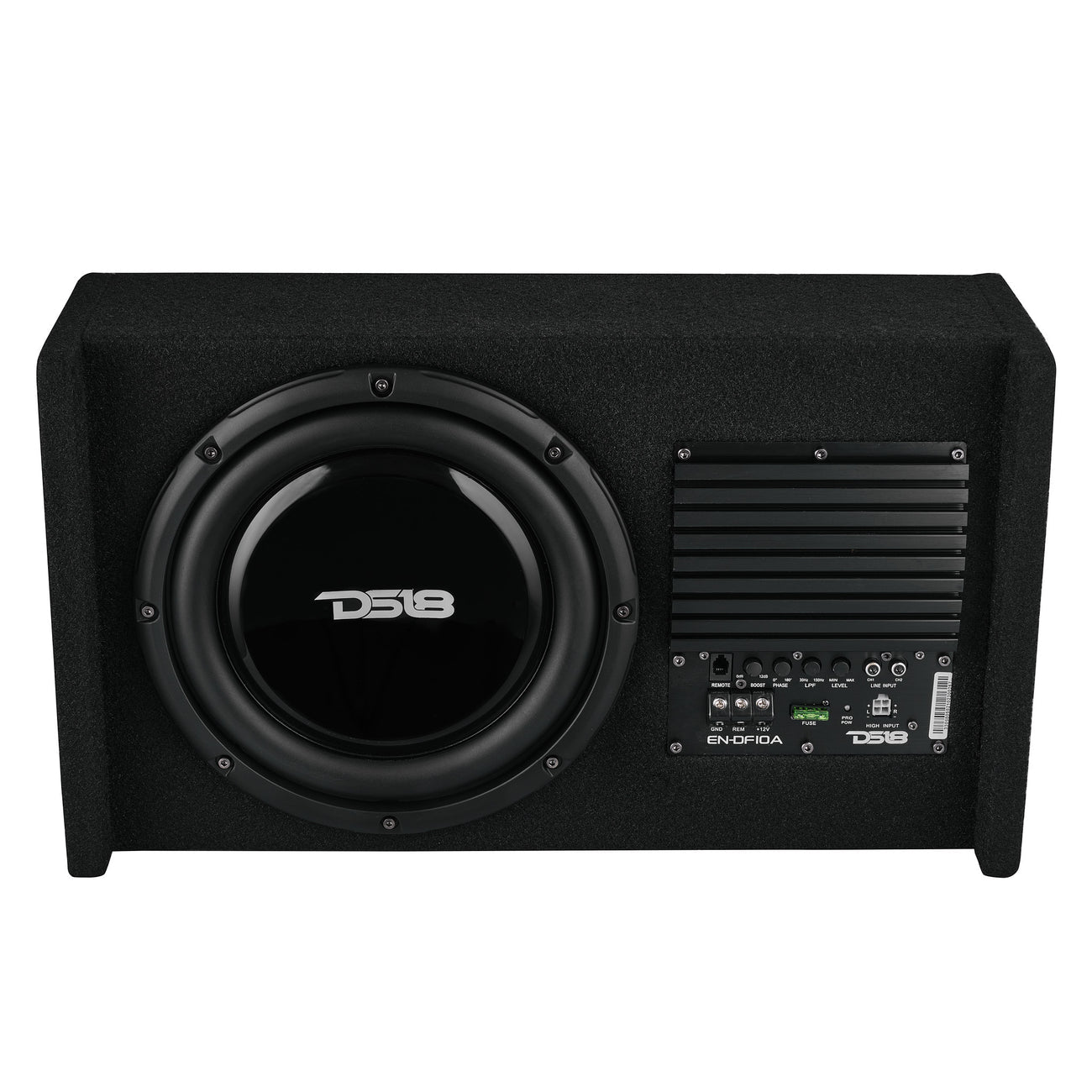 EN-DF10A Loaded Amplified Shallow Down Fire Subwoofer Enclosure 250 Watts Rms