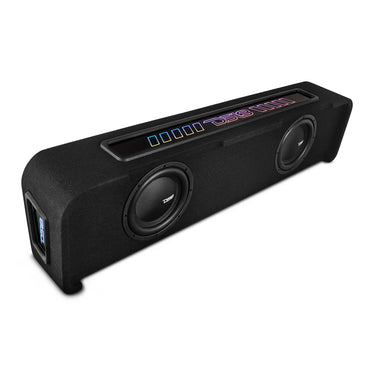 EXCL-FORDBASS.DF/17-UP.LDPKG Ford F-150 Down Firing Loaded Subwoofer Enclosure with Dream LED Lights, Amplifier and Wiring Kit