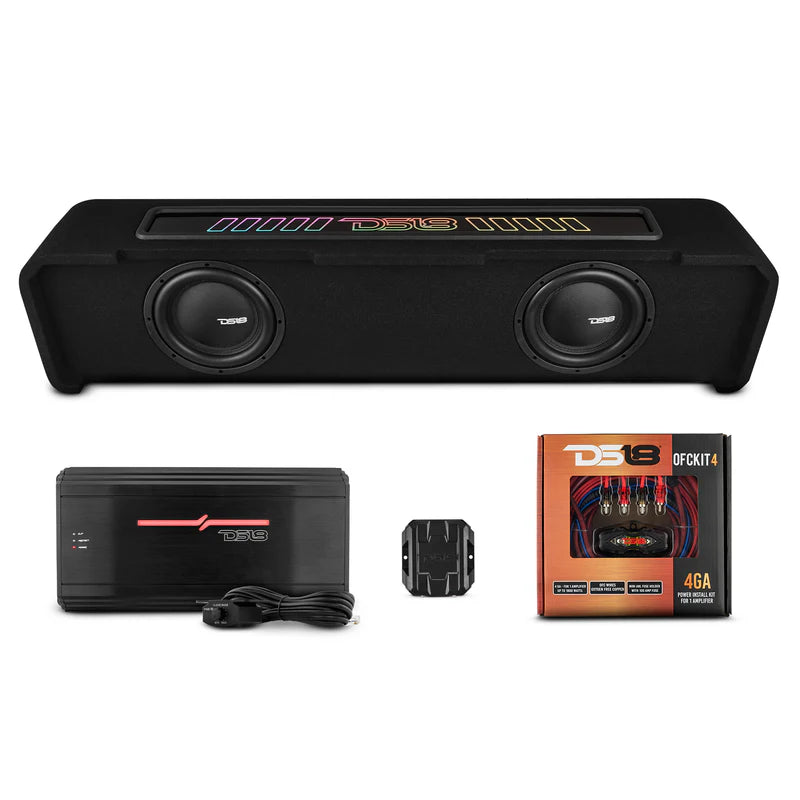 EXCL-FORDBASS.DF/17-UP.LDPKG Ford F-150 Down Firing Loaded Subwoofer Enclosure with Dream LED Lights, Amplifier and Wiring Kit