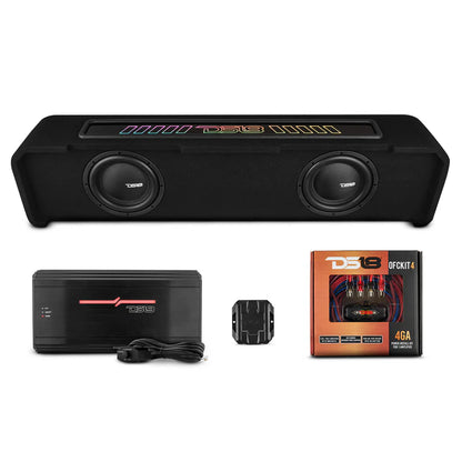 EXCL-FORDBASS.DF/17-UP.LDPKG Ford F-150 Down Firing Loaded Subwoofer Enclosure with Dream LED Lights, Amplifier and Wiring Kit