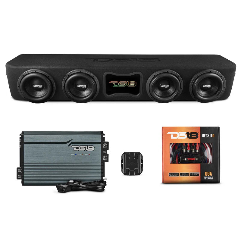 EXCL-FORDBASS.FF/17-UP-LDPKG Ford F-150 Forward Firing Loaded Subwoofer Enclosure with Dream LED Lights, Amplifier and Wiring Kit