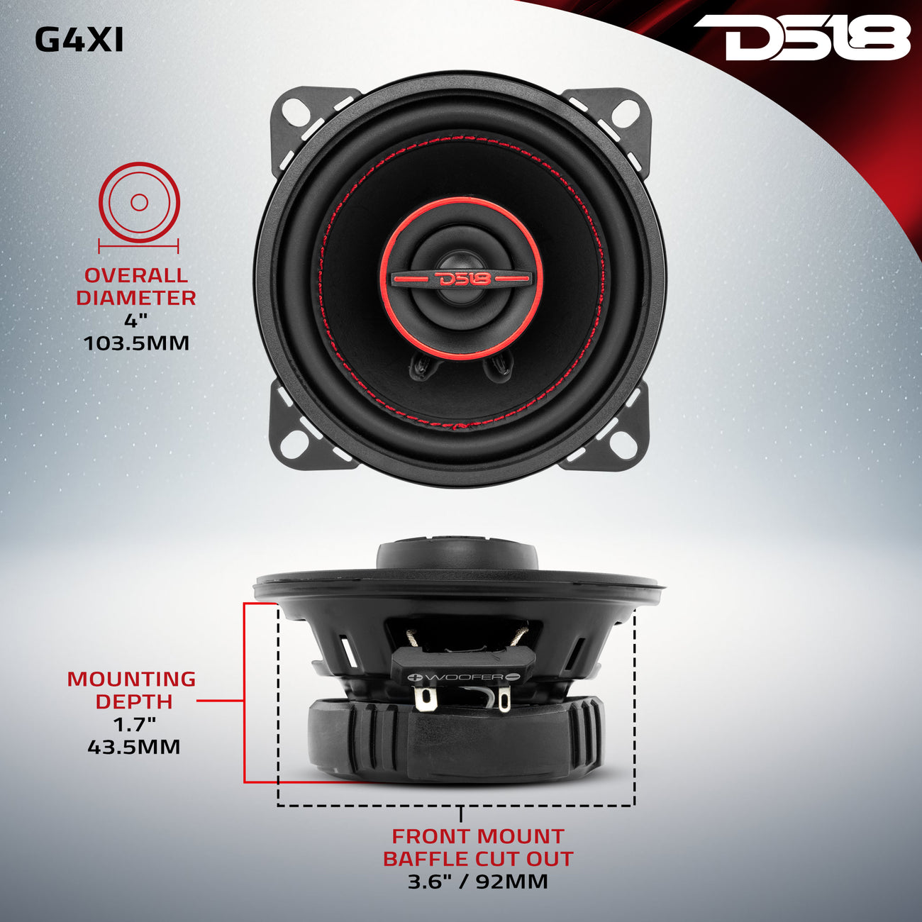 G4Xi 2-Way Coaxial Speakers 40 Watts Rms 4-Ohm