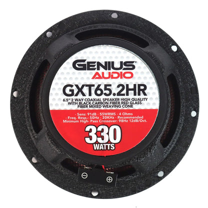 GXT65.2HR 6.5” 2 WAY COAXIAL SPEAKER HIGH QUALITY WITH BLACK CARBON FIBER RED GLASS FIBER MIXED