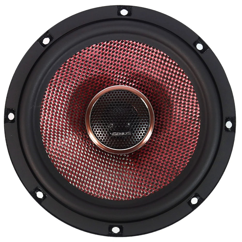 GXT65.2HR 6.5” 2 WAY COAXIAL SPEAKER HIGH QUALITY WITH BLACK CARBON FIBER RED GLASS FIBER MIXED
