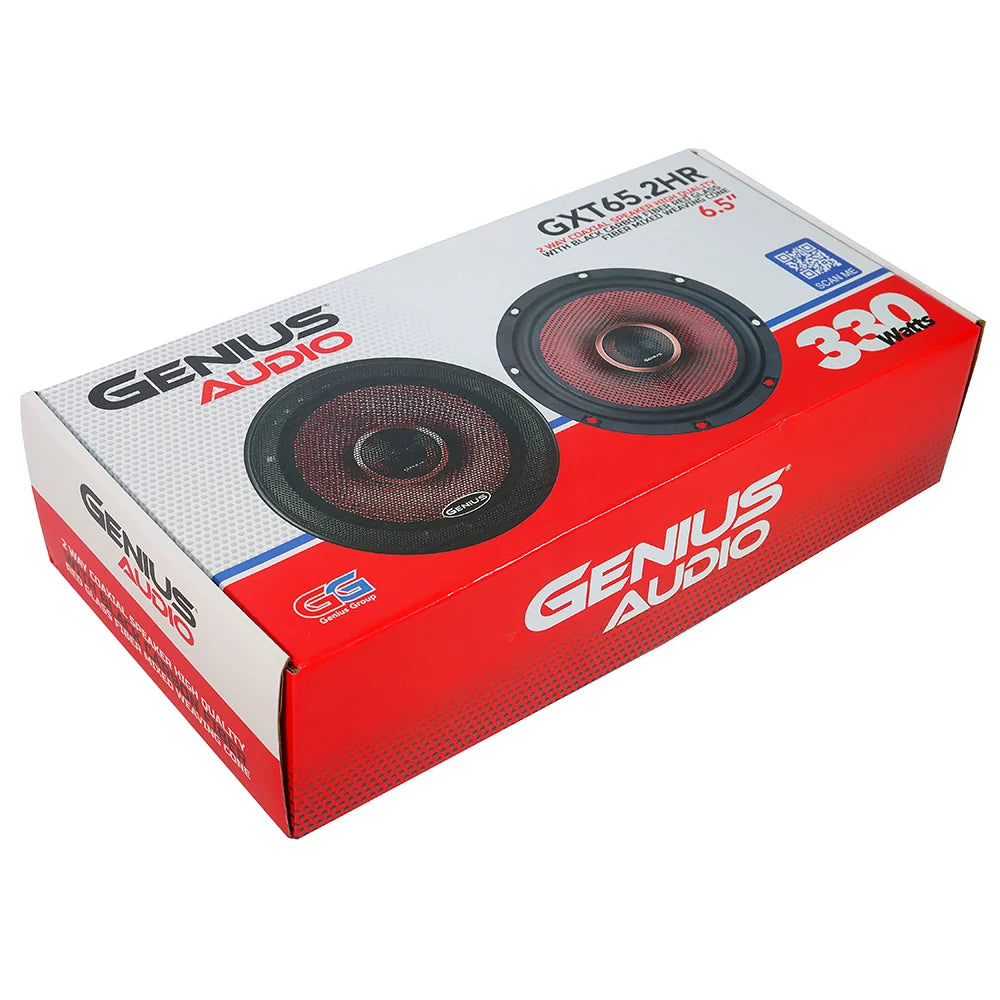 GXT65.2HR 6.5” 2 WAY COAXIAL SPEAKER HIGH QUALITY WITH BLACK CARBON FIBER RED GLASS FIBER MIXED