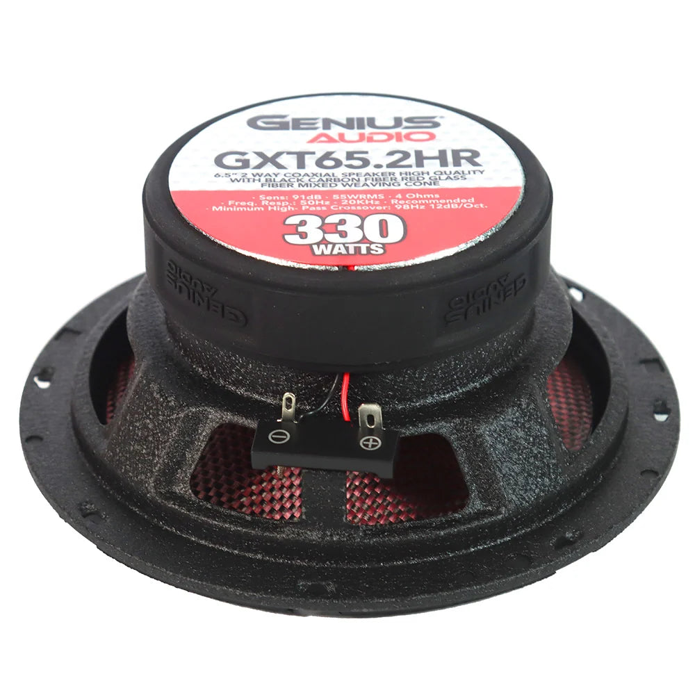 GXT65.2HR 6.5” 2 WAY COAXIAL SPEAKER HIGH QUALITY WITH BLACK CARBON FIBER RED GLASS FIBER MIXED