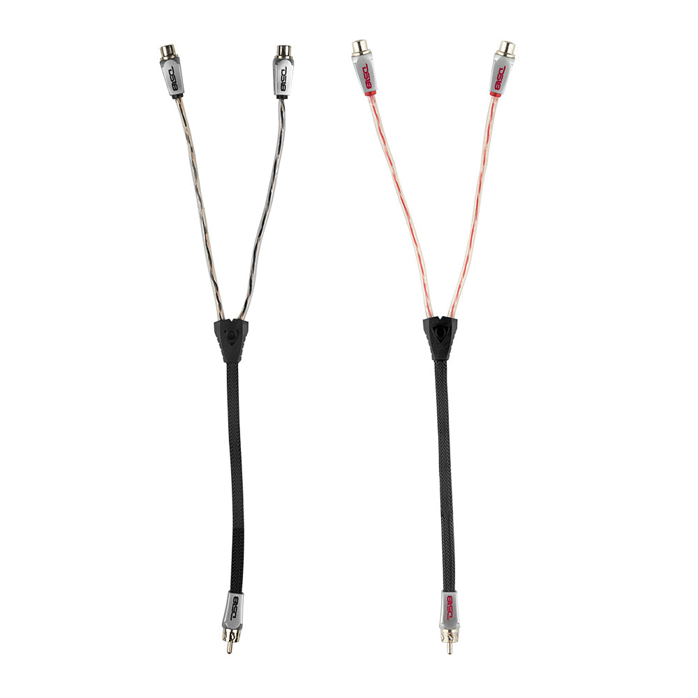 HQRCA-2F1MKIT Level 3 100% OFC RCA Y Connector 2 Female to 1 Male Black + Red Kit