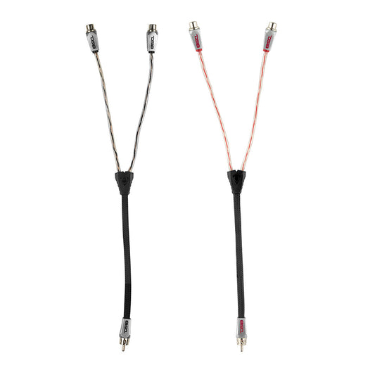 HQRCA-2F1MKIT Level 3 100% OFC RCA Y Connector 2 Female to 1 Male Black + Red Kit