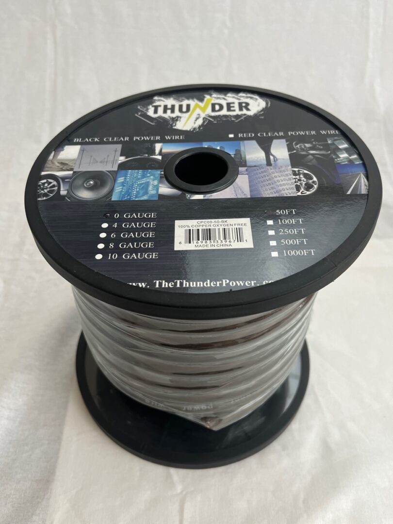 AVOX Electronics CPC00-50-BK 100% Copper Wire 0GA 50FT BK