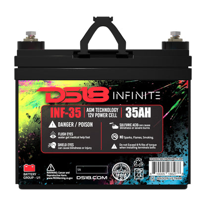 INF-35AH INFINITE 35 AH 1250 Watts AGM Power Cell 12 Volt Battery