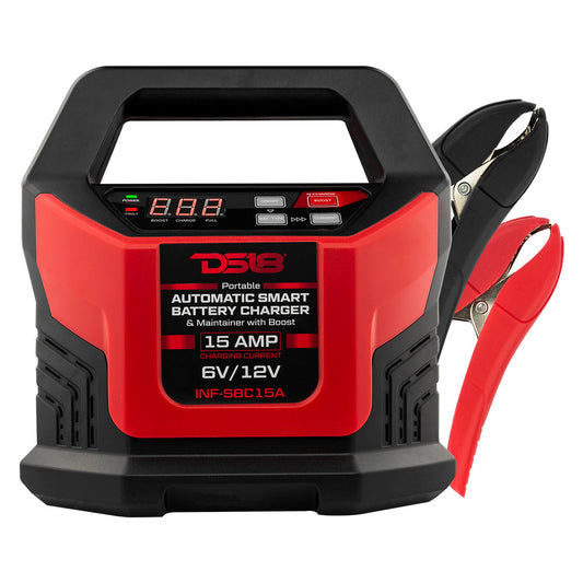 INF-SBC15A 15 AMP Automatic Smart Lithium and AGM Battery Charger, Maintainer and Jump Booster