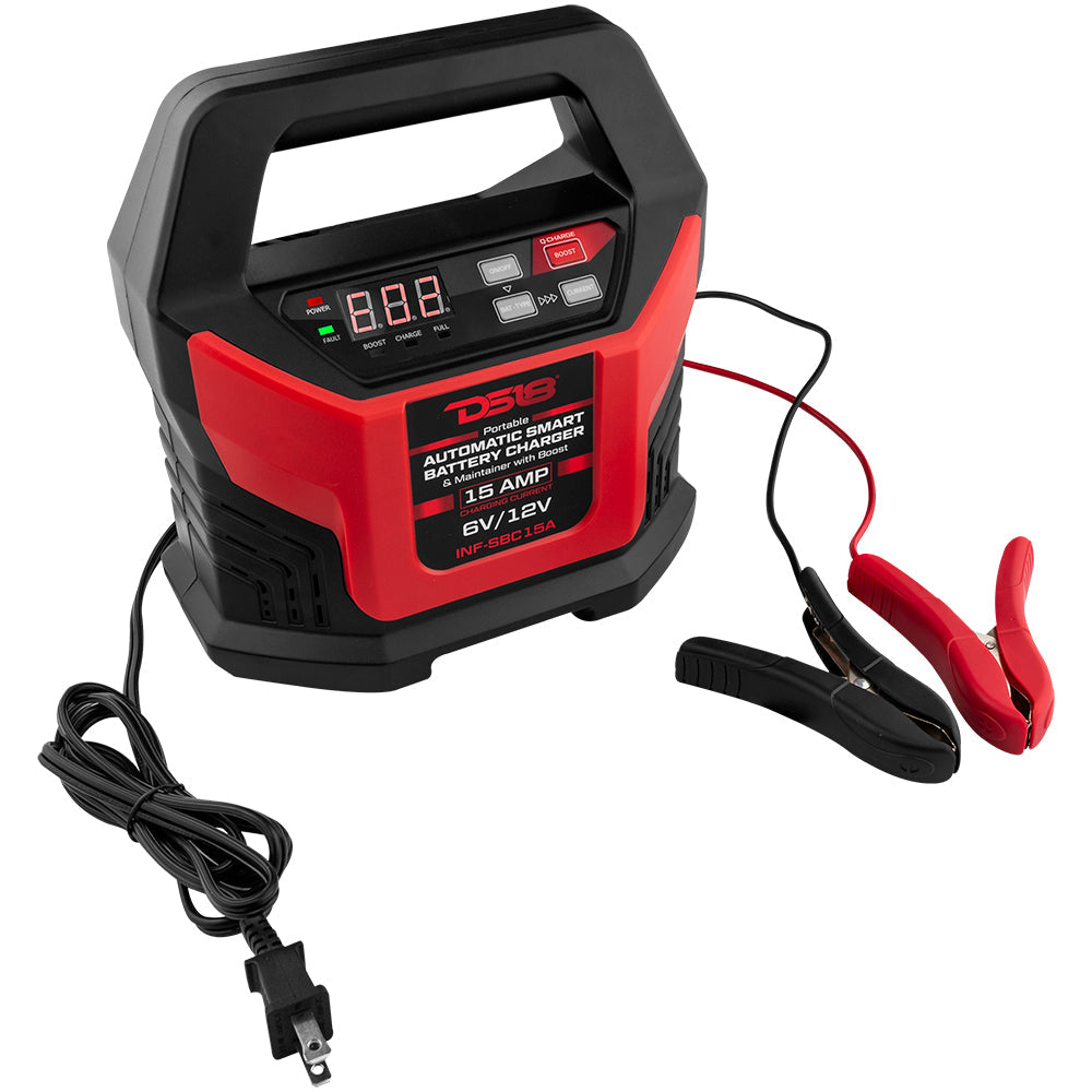 INF-SBC15A 15 AMP Automatic Smart Lithium and AGM Battery Charger, Maintainer and Jump Booster