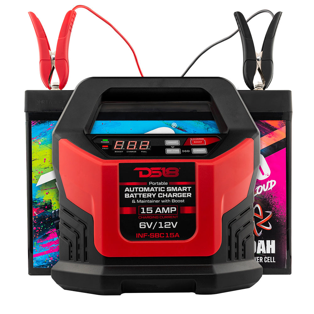 INF-SBC15A 15 AMP Automatic Smart Lithium and AGM Battery Charger, Maintainer and Jump Booster