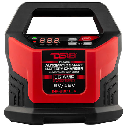 INF-SBC15A 15 AMP Automatic Smart Lithium and AGM Battery Charger, Maintainer and Jump Booster