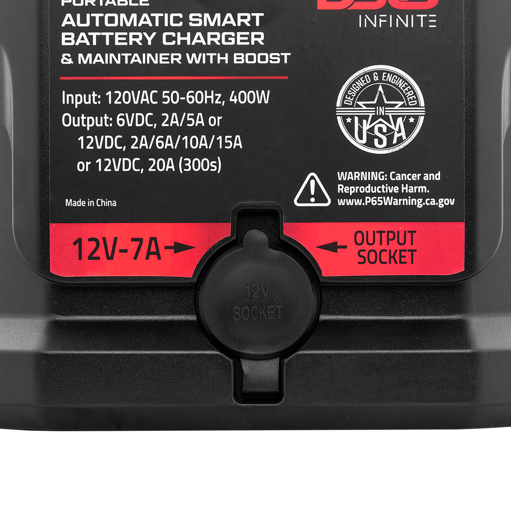 INF-SBC15A 15 AMP Automatic Smart Lithium and AGM Battery Charger, Maintainer and Jump Booster